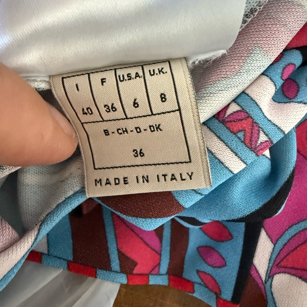 Emilio Pucci Pink & Blue Grasshopper Mini Dress - Picture 12 of 12